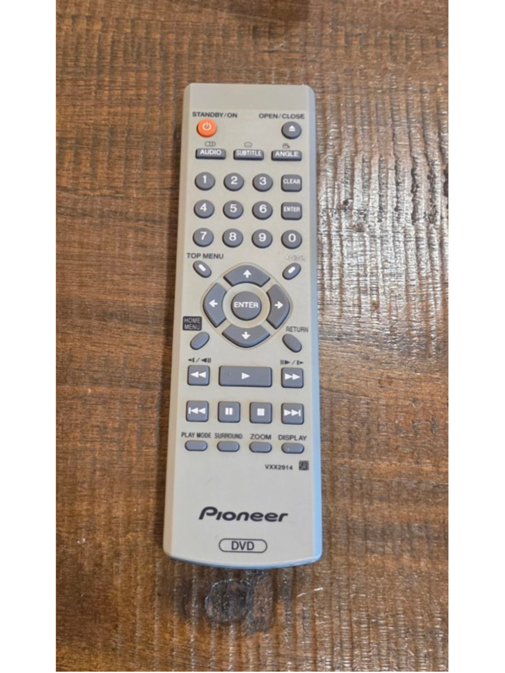 Pioneer VXX2914 DVD player remote control.